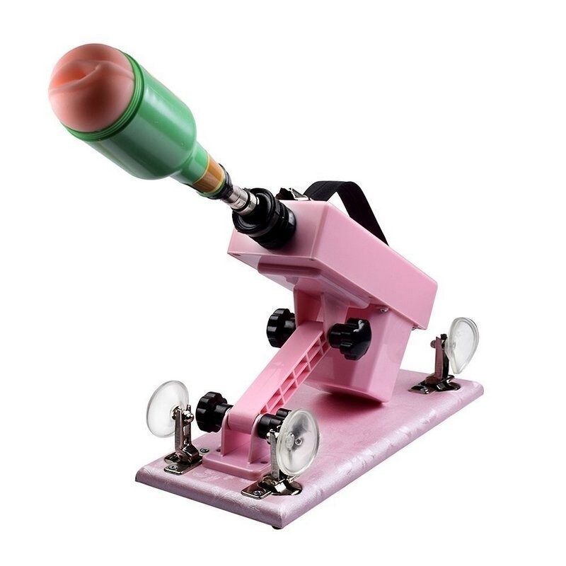 Couples Masturbation Sex Machine with Vagina Cup and 8PCS Dildo Attachments Pink