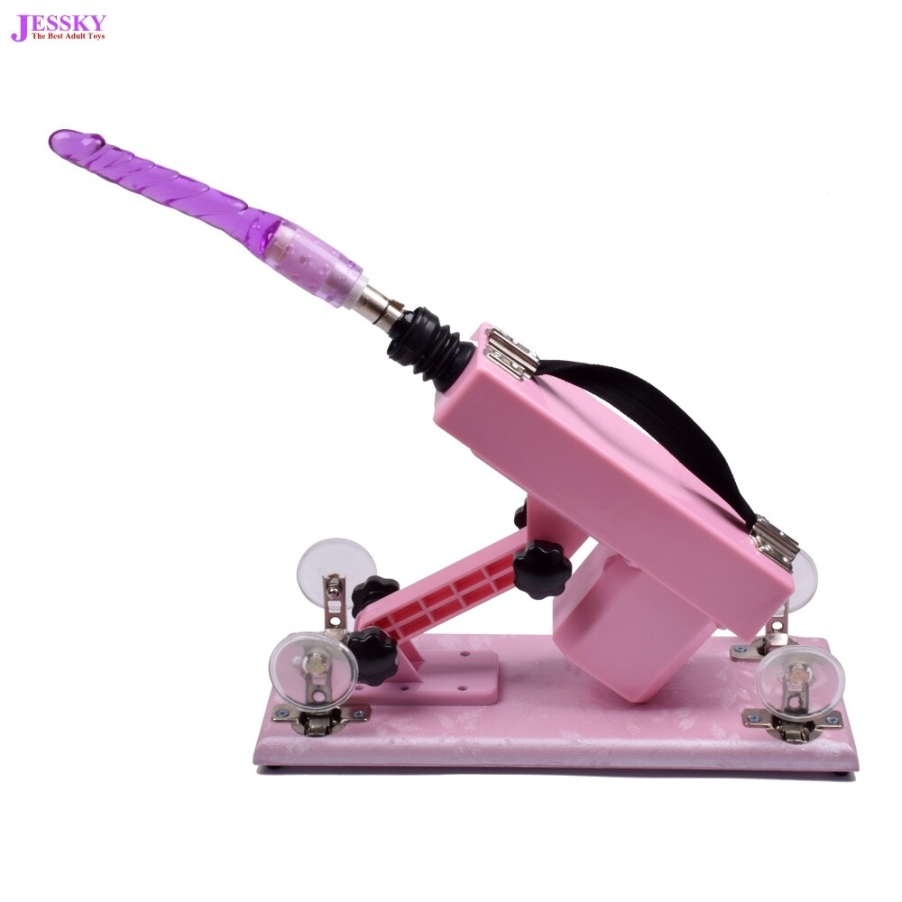 VIDEOS Couples Masturbation Sex Machine with Vagina Cup and 7PCS Dildo Attachments Pink