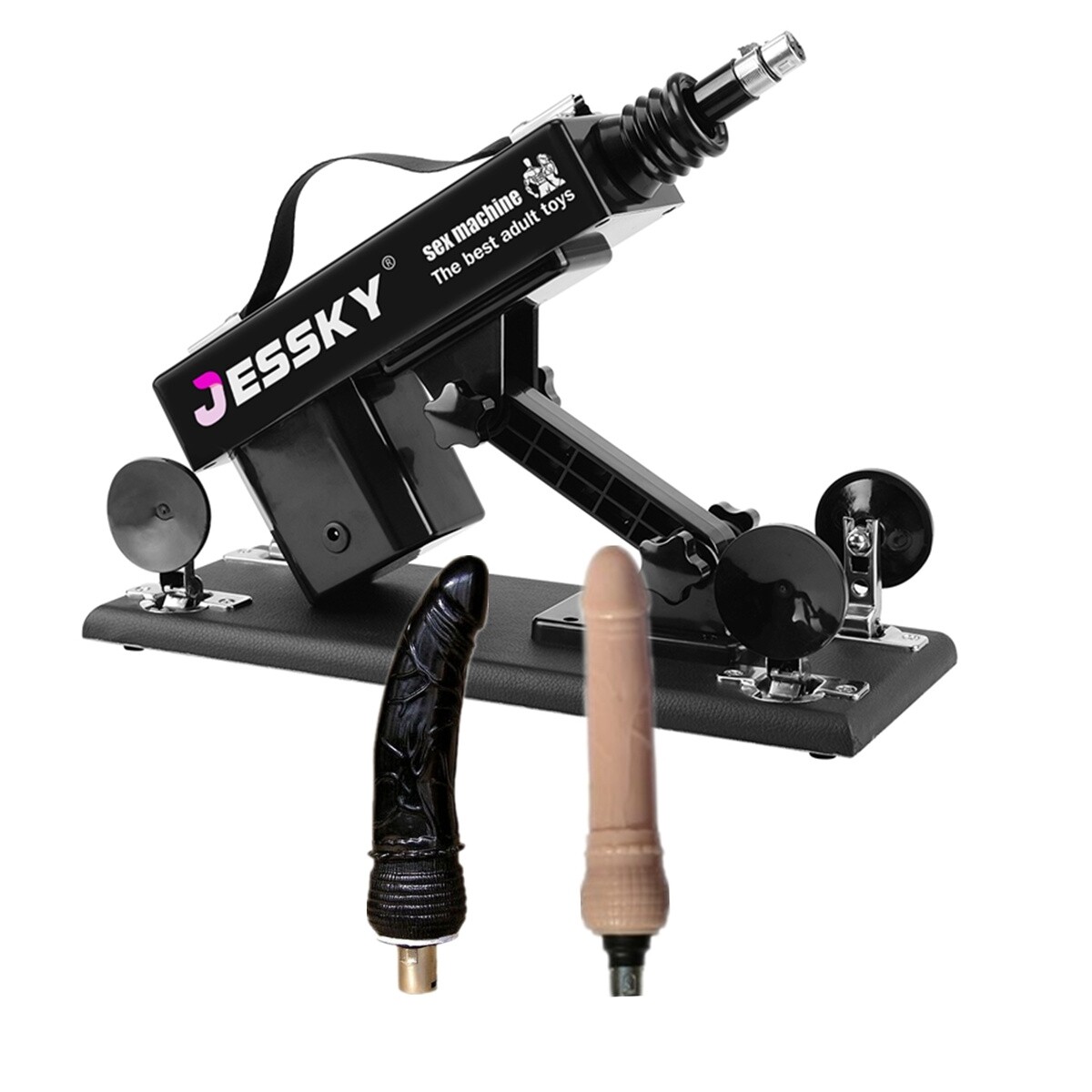 VIDEOS Female Masturbation Sex Machine Gun with Two Big Dildo for Women Black