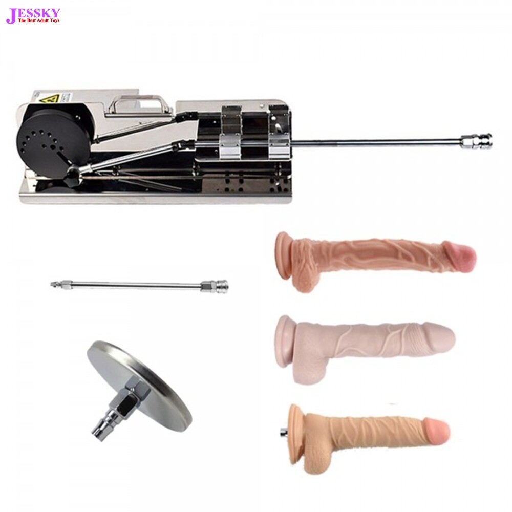 VIDEOS Jessky Sex Machine Powerful Penetration Force and No Noise With 3 PCS Vac-u-Lock Dildo Silver