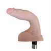 Flesh color soft rubber 18.5*4cm Sex machine attachment has keel highly flexible bent sex toy simulation dildo