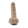Mighty Man Spesical Curved 8.2" Realistic Cock Dual Density Veiny Dildo Dong With Balls Strong Suction Cup