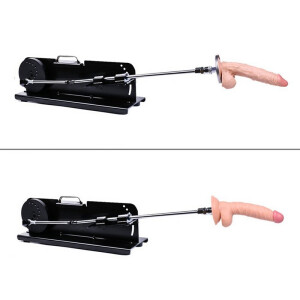 Metal Sex Machine with 120w Powerful Penetration Force and No Noise Vac-u-Lock Dildo Black