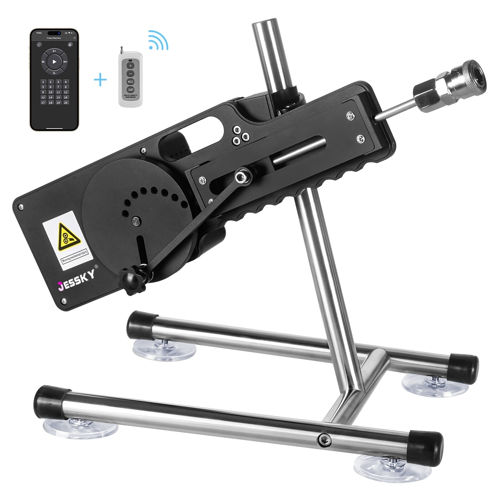 Jessky New Premium Sex Machine - Wireless Remote & APP Control with 4PCS Attachments