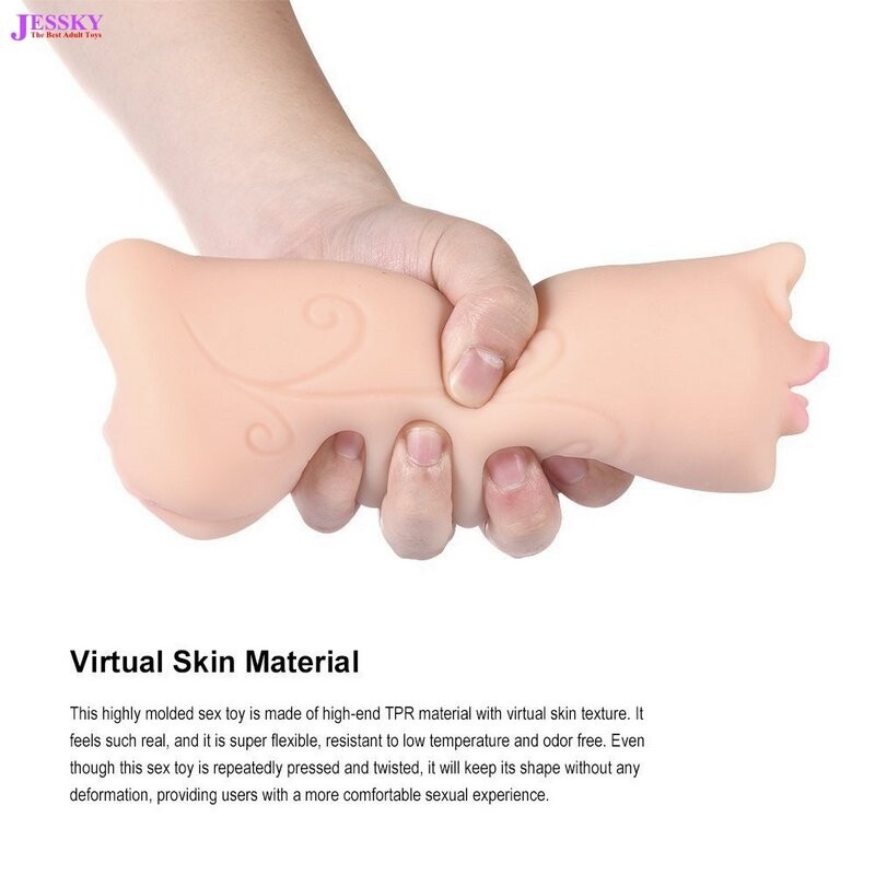 Masturbador Moldado Realístico 3D 3 em 1 para Sexo Vaginal, Anal e Oral para Masturbação Masculina