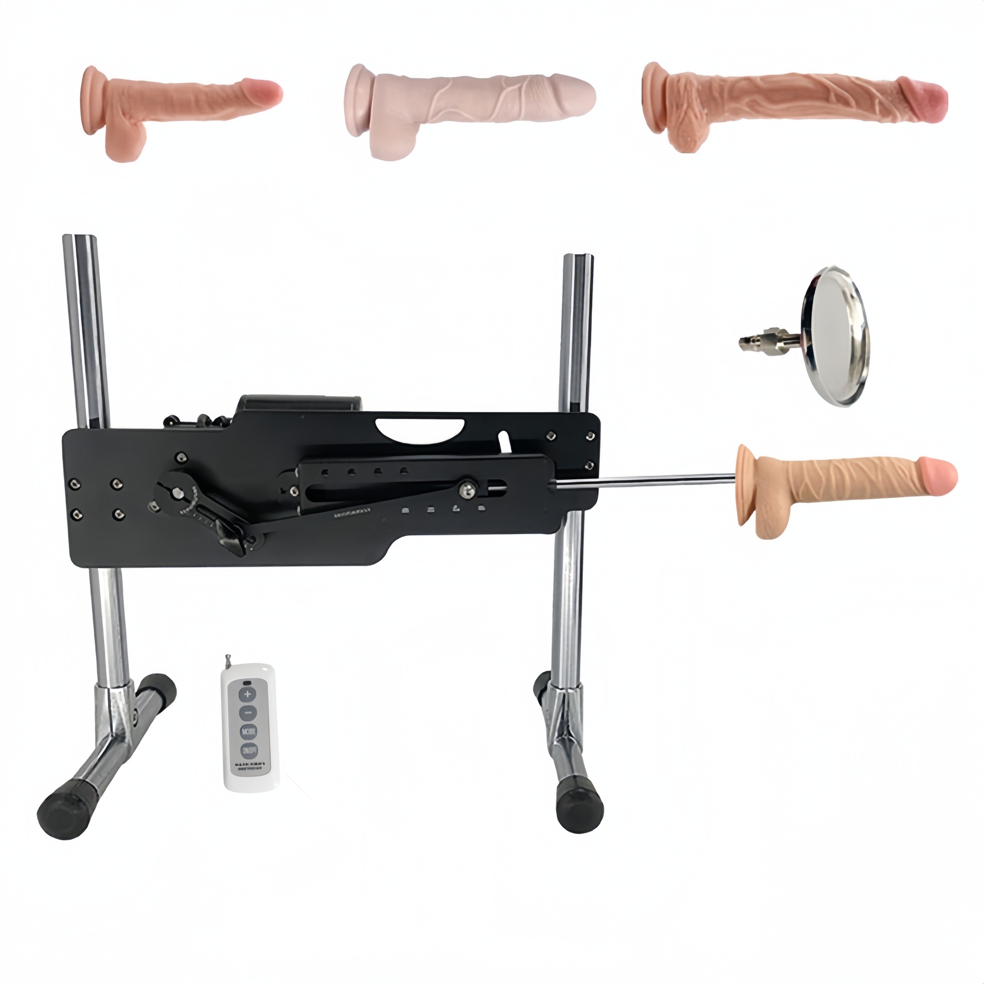 VIDEOS 6 Máquina de Sexo Inteligente com 6 Velocidades sem Fio, Controle Remoto, Com 4 Dildos Vermelho/Preto