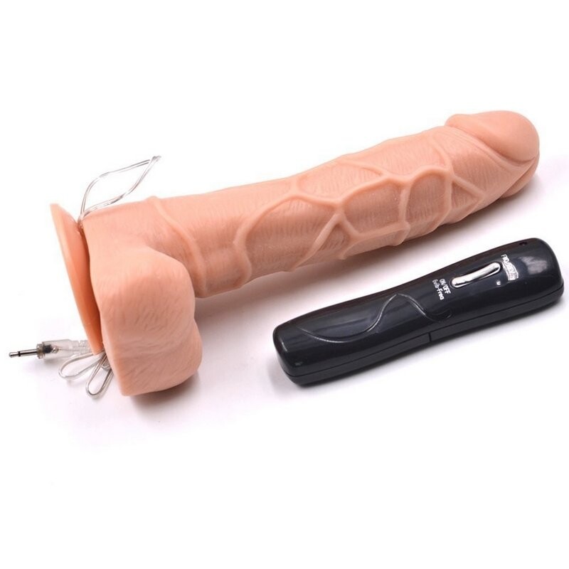 Dildo vibratório de 6,9'' com bolas, controlado remotamente e com ventosa - Brinquedo sexual adulto em forma de pênis seguro para o corpo, para mulheres, homens, gays e lésbicas