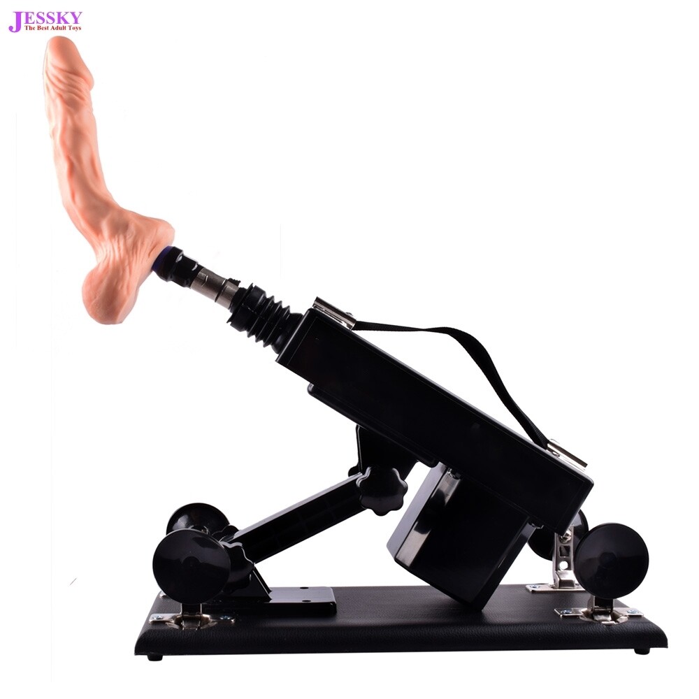 Máquina de sexo para masturbação de casais com copo vaginal e 8 anexos de dildo preto