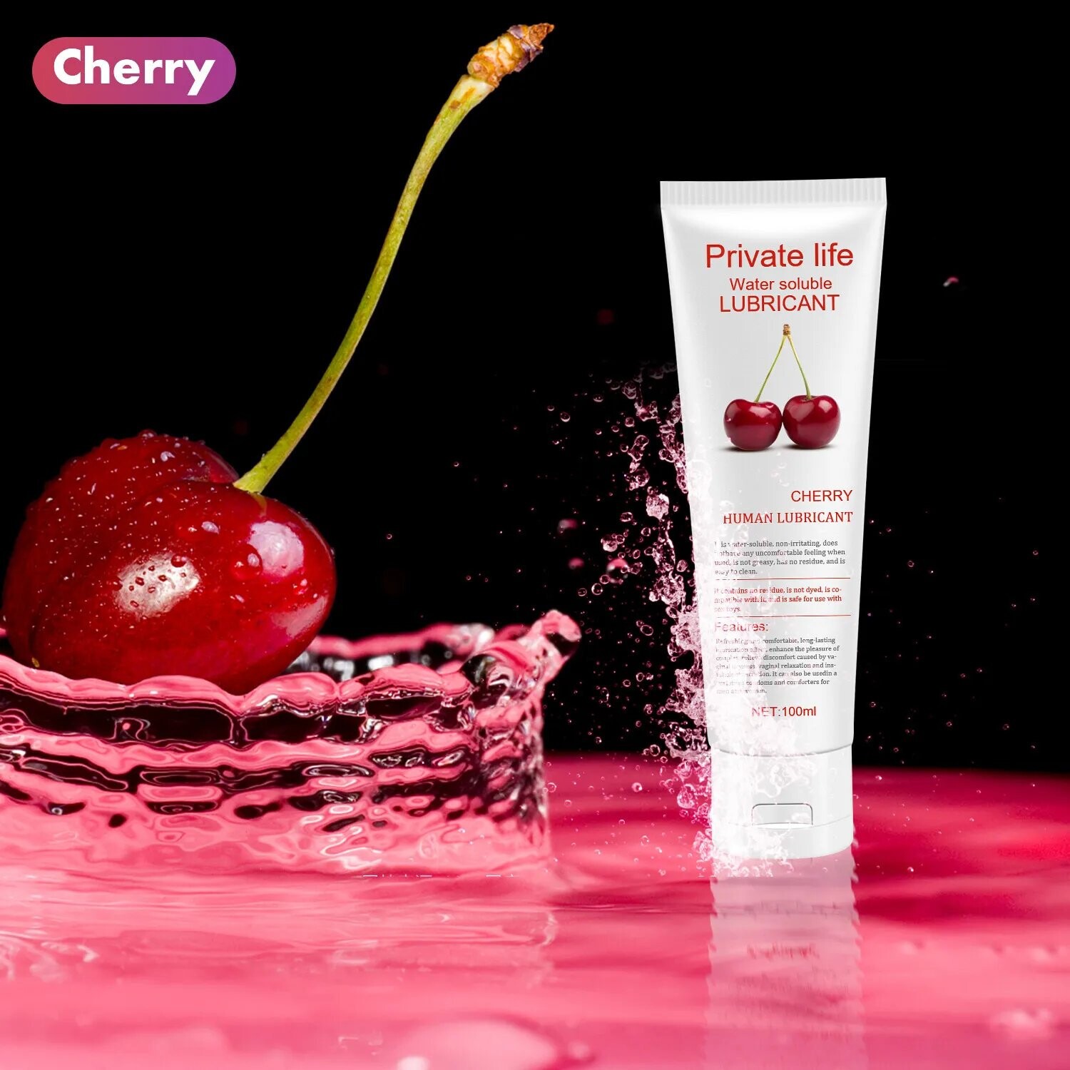 Lubrificante Pessoal à Base de Água com Sabor de Fruta - Lubrificante Comestível para Uso Íntimo Anal & Vaginal, Aumento do Orgasmo - 100ml