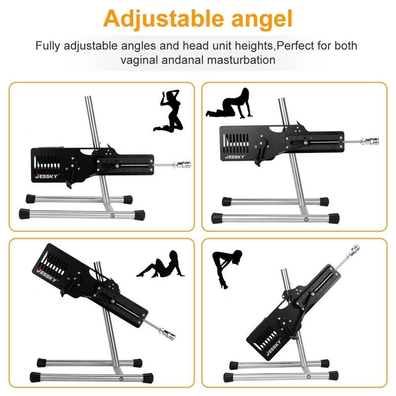 Máquina de Sexo Controlada por Controle Remoto Jessky com 2 Grandes Dildos, Copo de Vagina para Casal