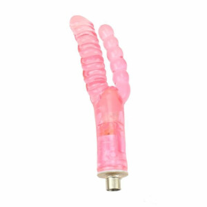 Duplo masturbador de dildos realísticos de duas pontas para prazer vaginal e anal em máquina de sexo