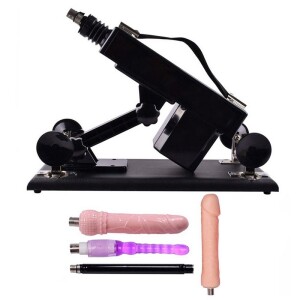 Máquina de sexo para masturbação feminina com acessórios de grande dildo para mulheres de cor preta