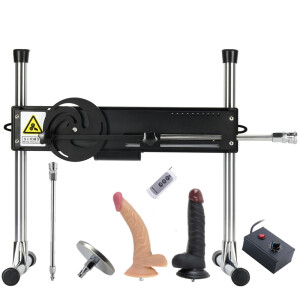 Máquina de Sexo Controlada por Controle Remoto Jessky Vac-u-Lock com 2 Peças de Dildos Grandes Extremamente Silenciosa e Poderosa