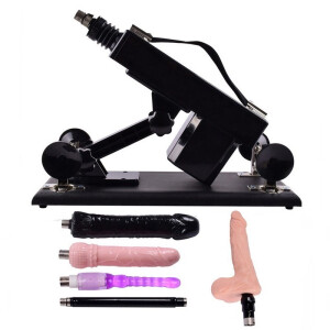 Conjunto de Arma de Máquina de Sexo Automática de Luxo para Mulheres, Máquina de AMOR com Cinco Anexos