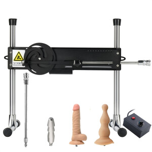 Máquina de Sexo 120W com Ângulo Ajustável de 90 Graus e Quatro Anexos de Dildos para Mulheres