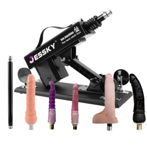 Máquina de Sexo Automática JESSKY para Mulheres com 6 Peças de Anexos Conectores 3XLR