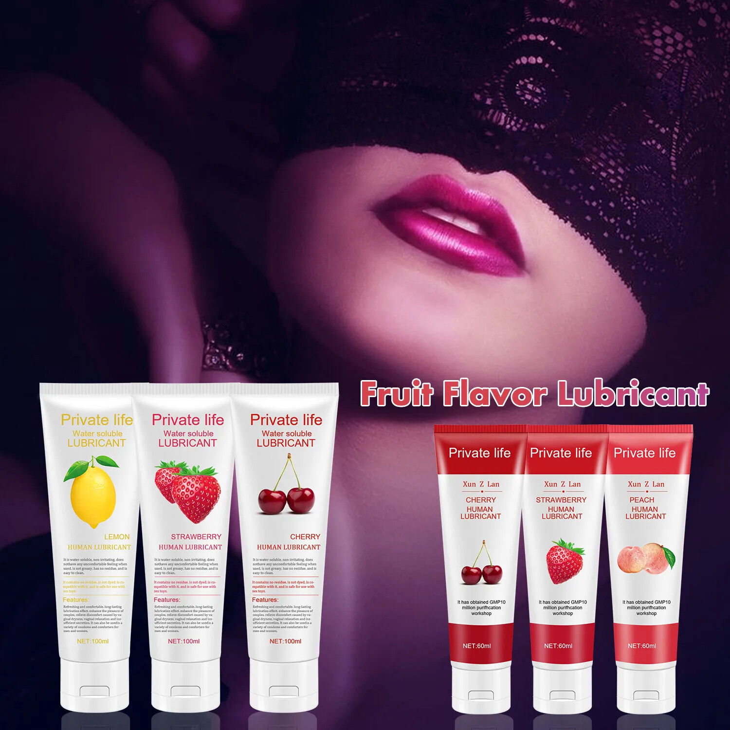 オーラルセックスフルーツフレーバー食用パーソナル潤滑剤 - セックスファンタジーと強烈なオーガズム用水性潤滑剤 - 60ml