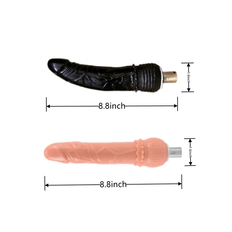 女性用自慰行為セックスマシンガンのビデオ、女性向けに2本の大きなディルドを使用します。黒