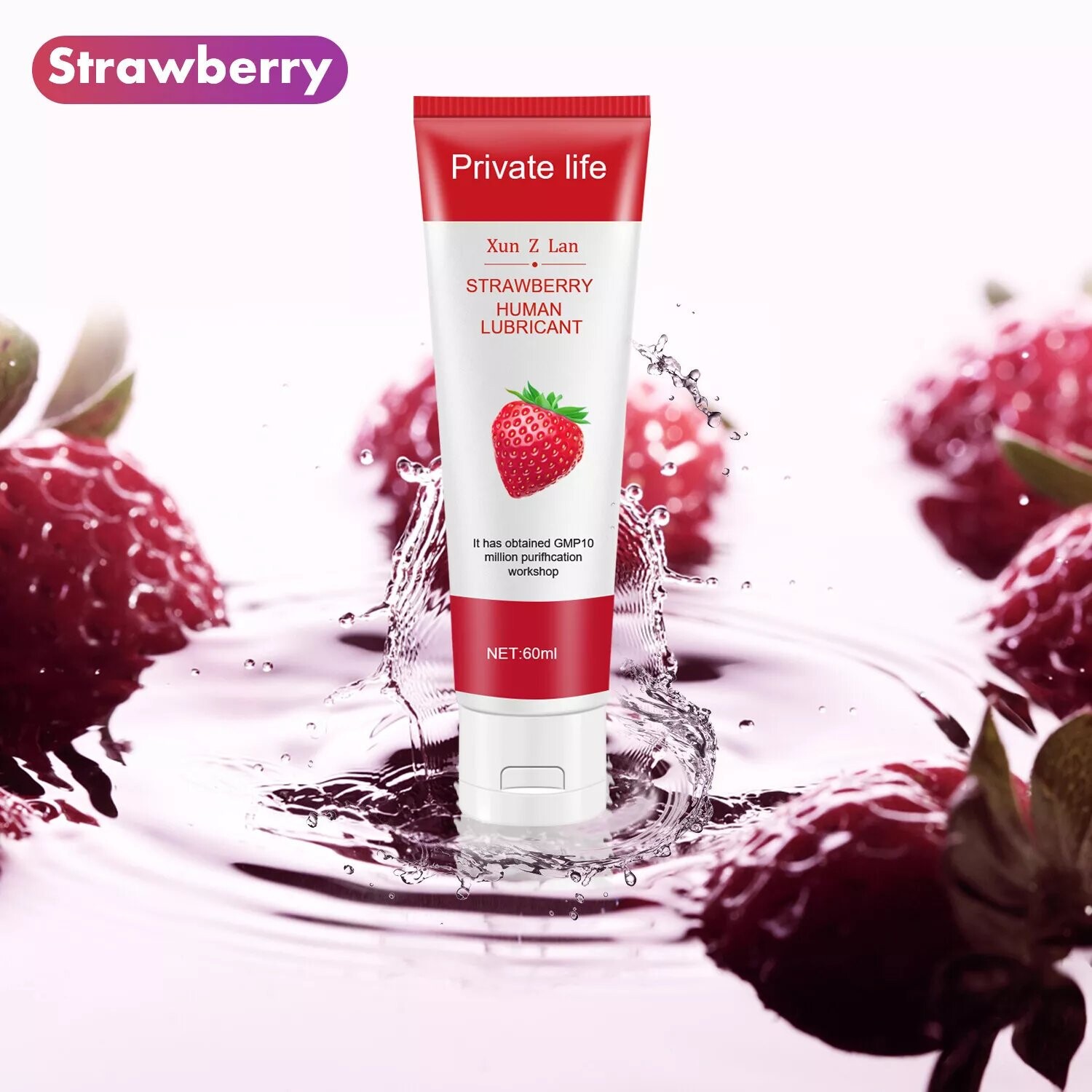 Essbares persönliches Gleitmittel mit fruchtigem Geschmack für Oralverkehr - Wasserbasiertes Gleitmittel für Sexfantasie & intensive Orgasmen - 60ml