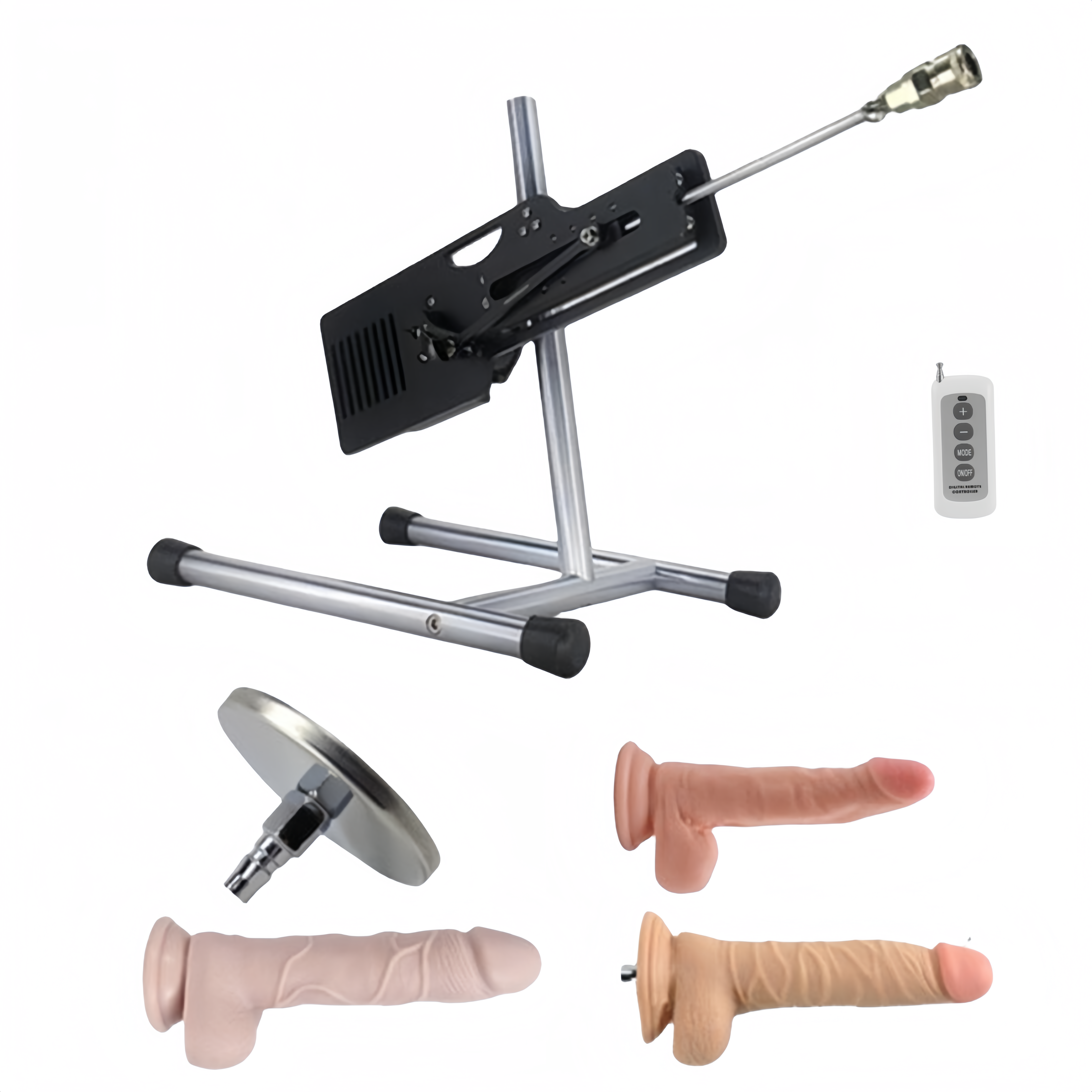 VIDEOS Jessky Sex Machine kabelloser Fernbedienung mit 3-teiligem Dildo-Verlängerungstablett