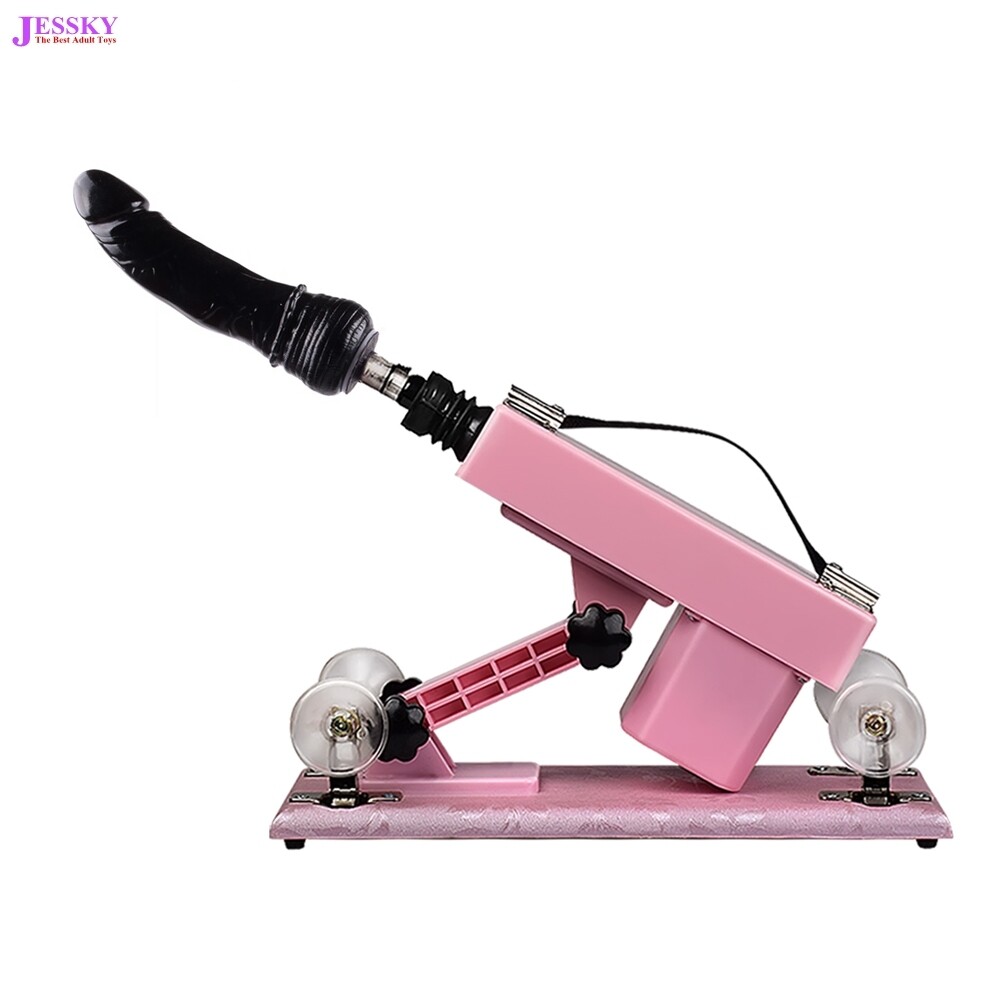 VIDEOS Paare Masturbation Sexmaschine mit Vagina Cup und 7 Stück Dildo-Anhängen Pink