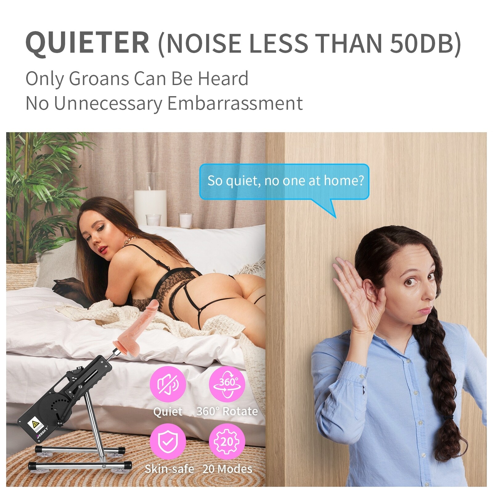 Jessky Sex Machine Sans Fil Télécommande & Contrôle APP Machine À Baiser Avec 6 Pièces De Fixation