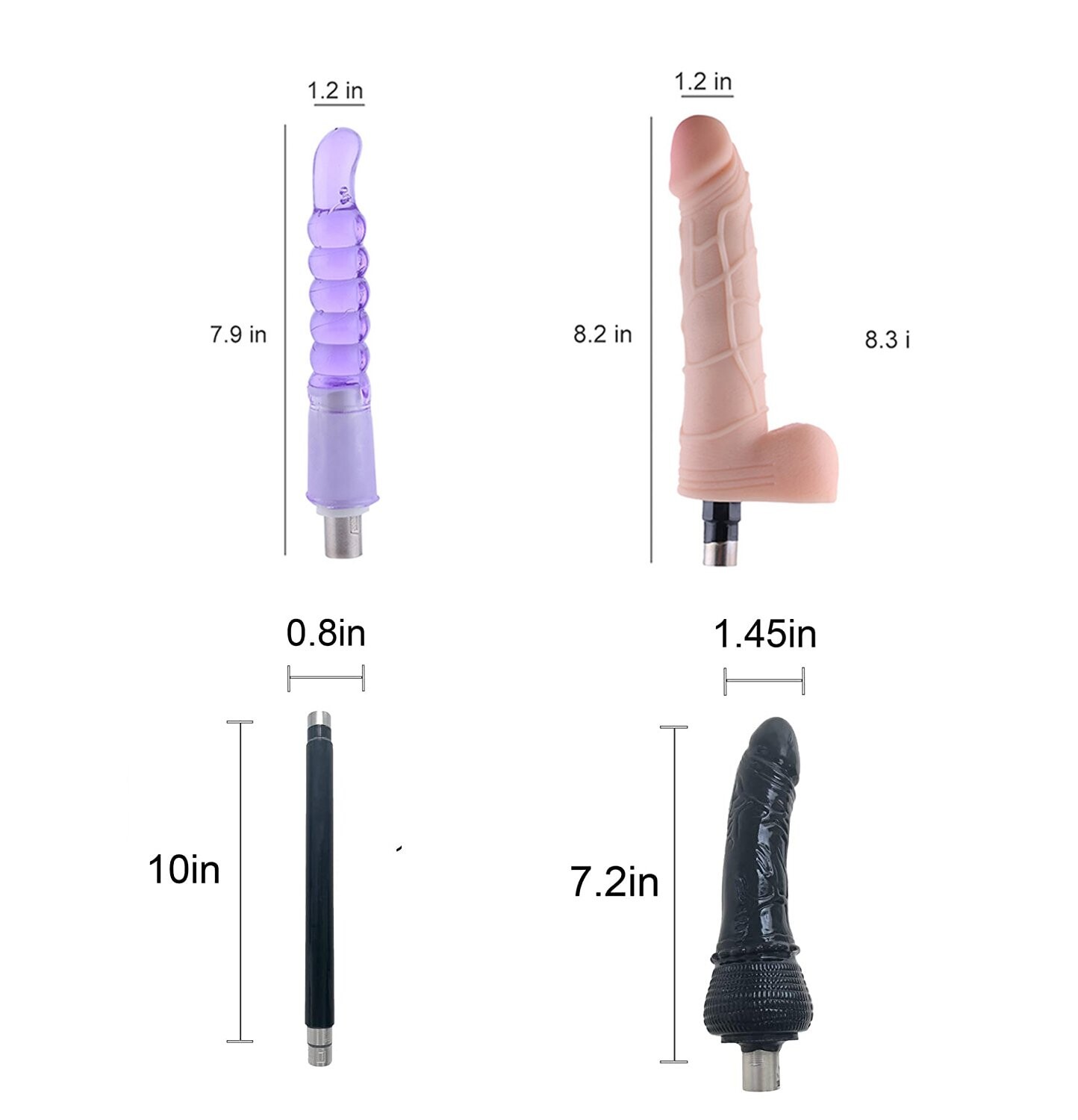 Set d'attaches pour machine à sexe Jessky 4 pièces avec connecteur 3XLR
