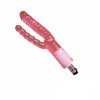 Double Masturbateur à Double Têtes Réaliste Double Dildo Plaisir Vaginal et Anal pour Machine à Sexe