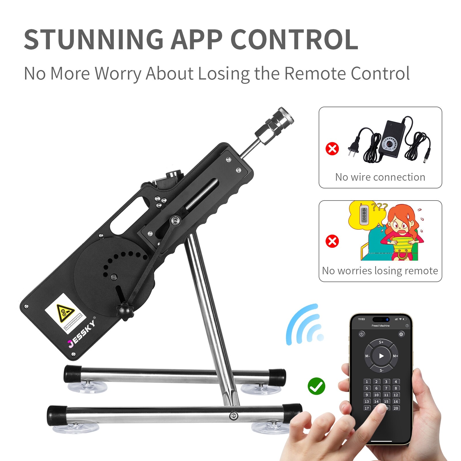 Máquina de sexo premium inalámbrica Jessky New con control remoto y APP y 1 accesorio