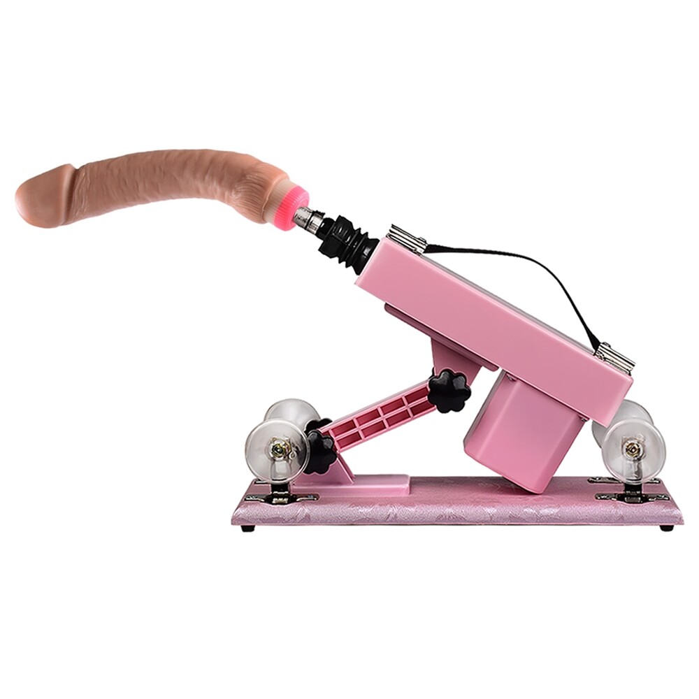 Máquina de sexo para masturbación de parejas con copa vaginal y 8 accesorios de consolador rosados