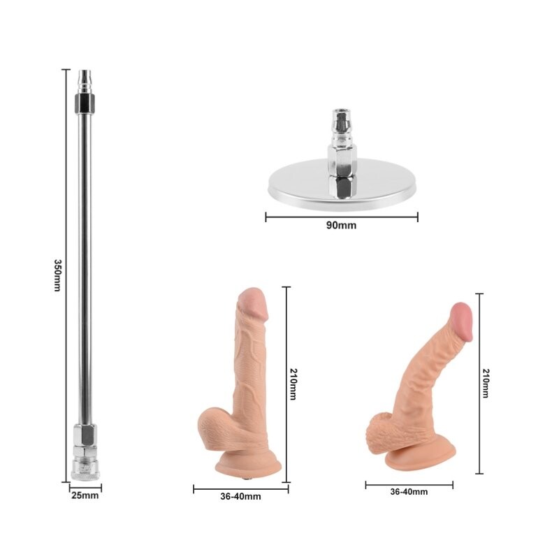 Máquina de sexo 120W con ángulo ajustable de 90 grados y cuatro accesorios de consoladores sexuales para mujeres