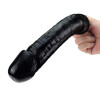 Anexo automático para máquina de sexo Gran consolador negro de silicona Consolador de 26cm de largo 5.5cm de ancho
