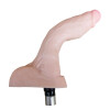 Color carne de goma suave de 18.5*4cm, el accesorio para máquina de sexo tiene una quilla altamente flexible y doblada para simular un consolador juguete sexual