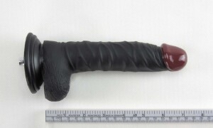 7.87 pulgadas Adjuntos de consolador de máquina sexual premium, Sensación táctil realista de pene desnudo, 5.51 pulgadas insertables en color negro