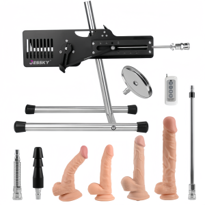 Máquina de sexo inalámbrica Jessky con control remoto y 7 piezas de accesorios