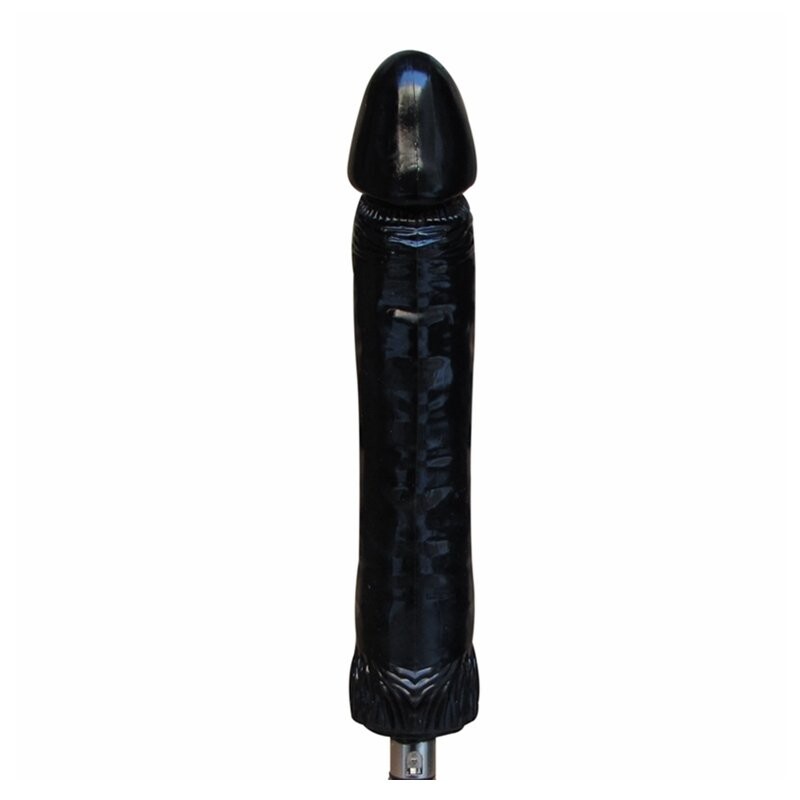 Allegato automatico per macchina del sesso con dildo nero grande in silicone, lungo 26 cm e largo 5,5 cm