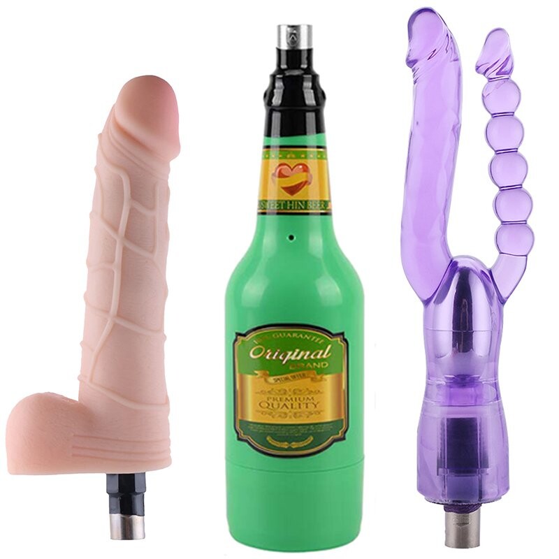 Set di Accessori per Macchine per Sesso Jessky 3XLR - Dildo Realistico, Dildo a Doppia Testa & Masturbatore Maschile per Coppie