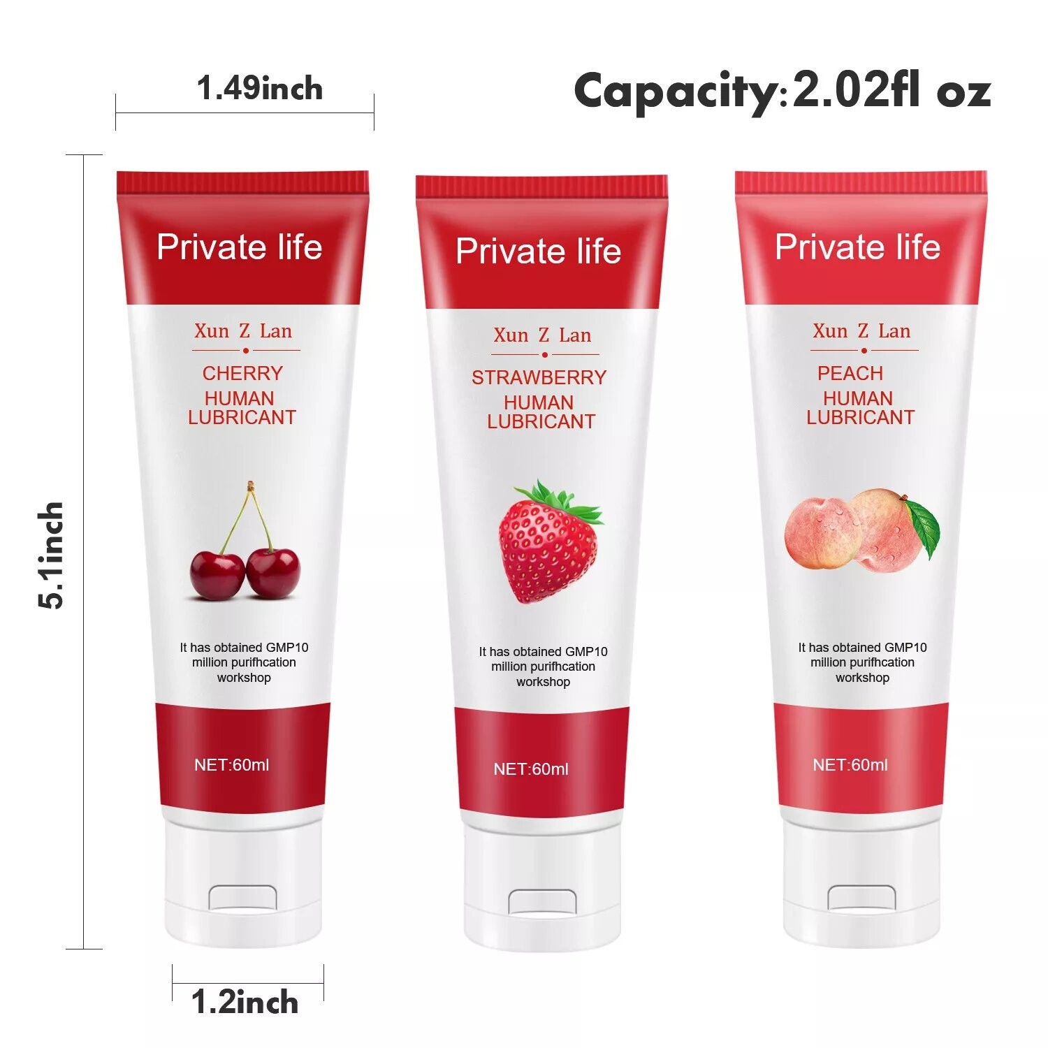 Lubrificante personale commestibile al gusto di frutta per sesso orale - Lubrificante a base d'acqua per fantasie sessuali e orgasmi intensi - 60ml