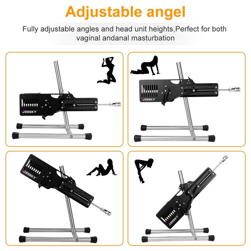 VIDEO Jessky Sex Machine Telecomando wireless con vassoio prolunga dildo a 3 pezzi