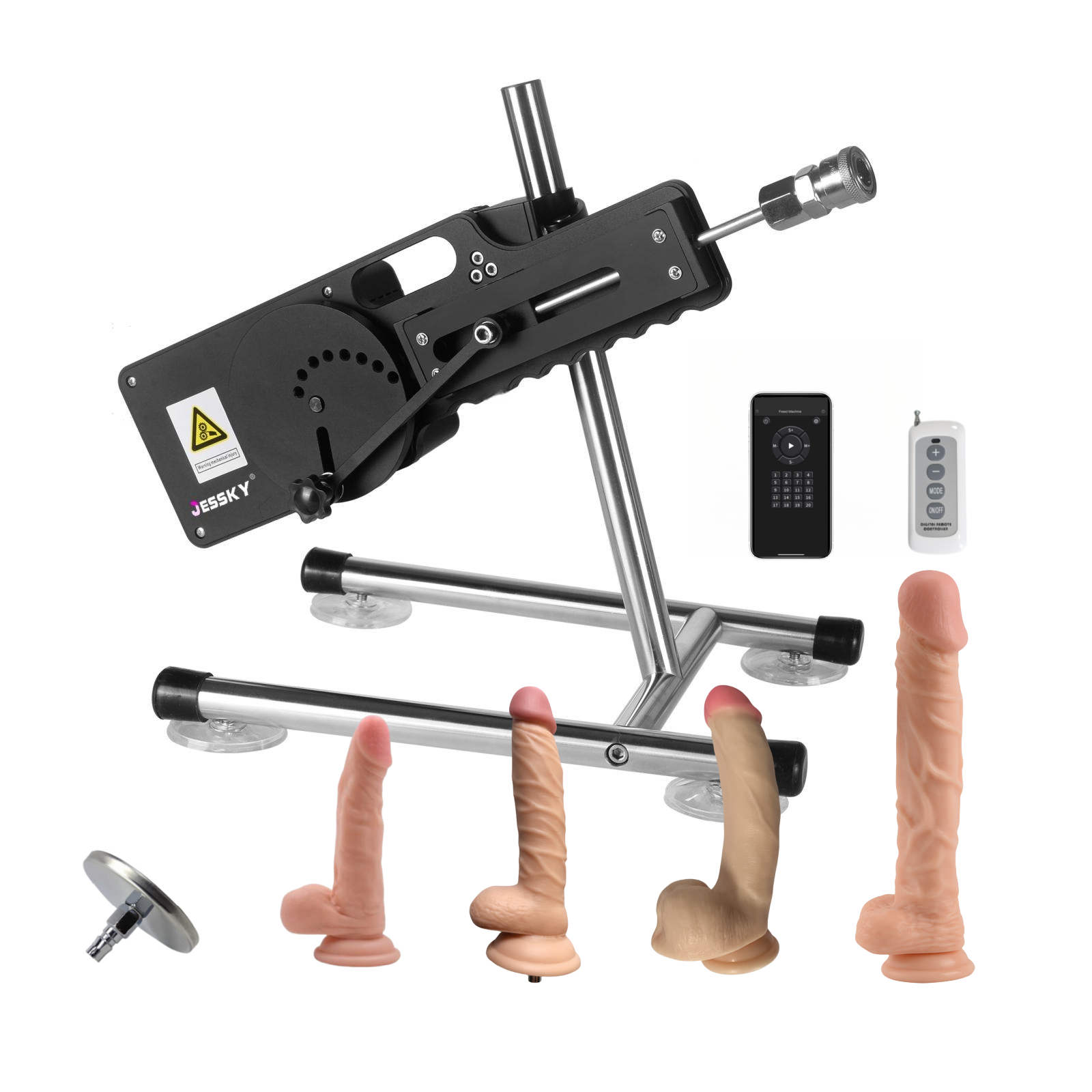Jessky Sex Machine Draadloze Afstandsbediening & Mobiele APP Controle Neukmachine Met 5 stuks Bijlagen