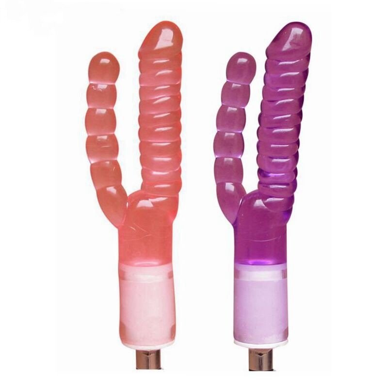 Dubbele dildo masturbator Dubbele kop Realistische dildo Vaginaal en anaal genot voor seksmachine