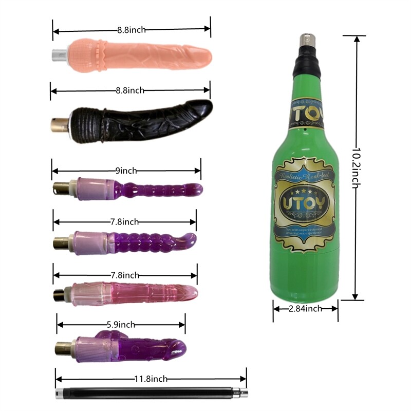 Meaisín Gníomhachta Masturbála Céilíthe le Cupla Vagainí agus 7 Ceangláin Dildo Dubh