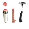 JESSKY 4Pcs Nascthaí Meicníocha Gnéis Quick Air Ceanglóirí nasctha, 2 X Dildo Gnéis, Cup Gnéis, Nasctha Cup Suction