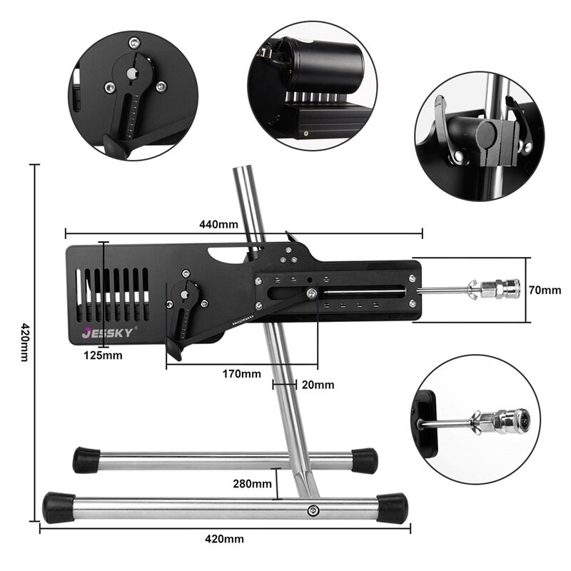 Updated Edition：Smart Remote Control Sex Machine 6 Speed With 5 Pcs Big Dildos, Vagina Cup for Couple