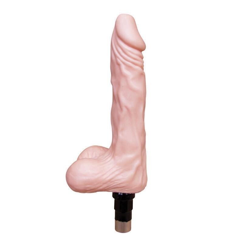 Flesh color soft rubber 18.5*4cm Sex machine attachment has keel highly flexible bent sex toy simulation dildo