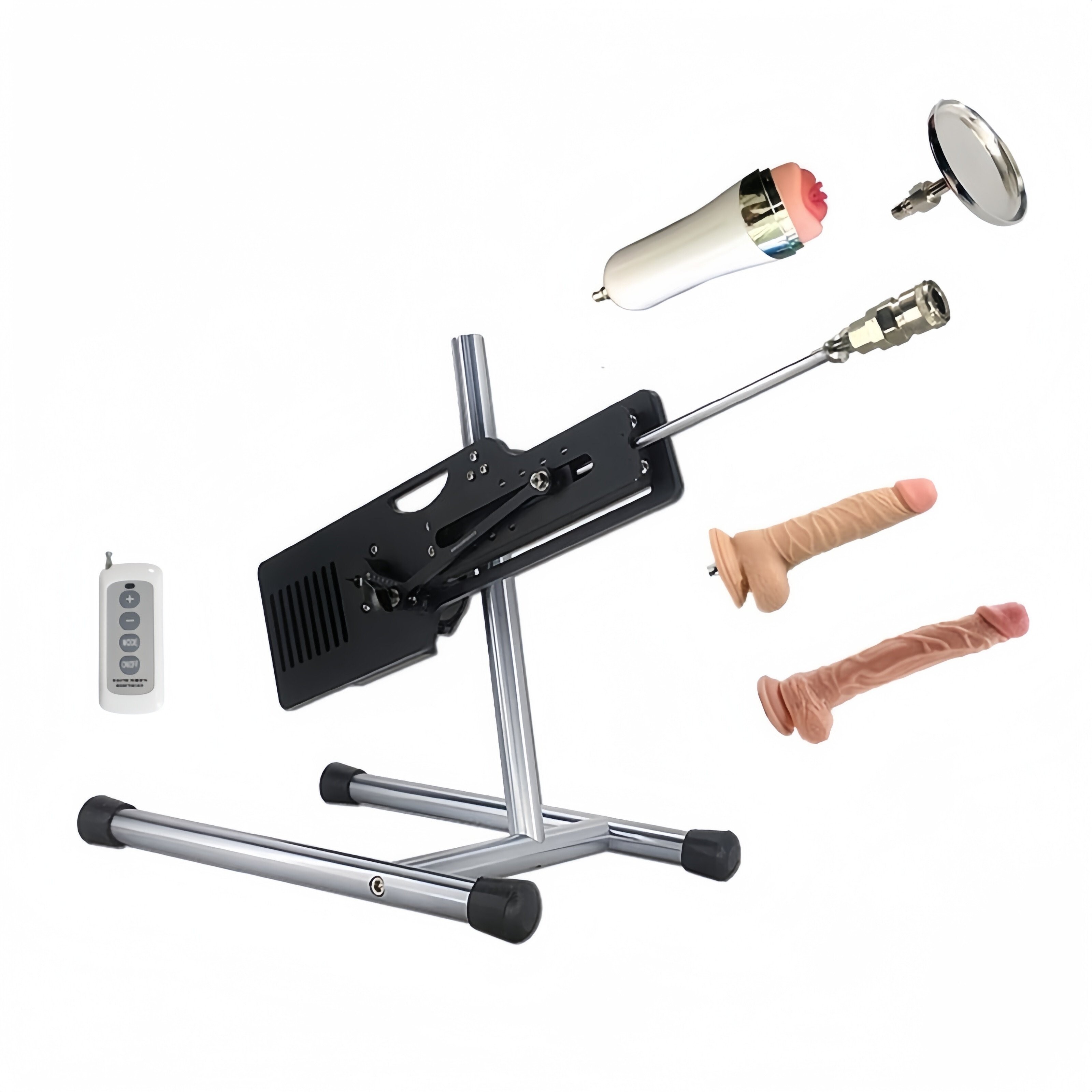 Jessky Remote Control Sex Machine With 2 Pcs Big Dildos, Vagina Cup for Couple